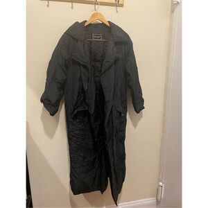 Vintage 90s Y2K Gallery long black overcoat puffer women’s winter coat size medi